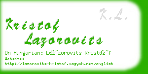 kristof lazorovits business card